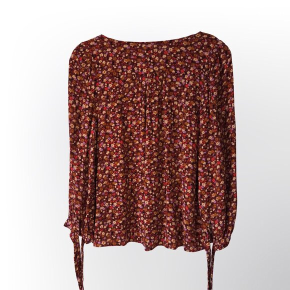 Madewell Lirane Tie Sleeve Button-Front Floral Blouse - Picture 2 of 5